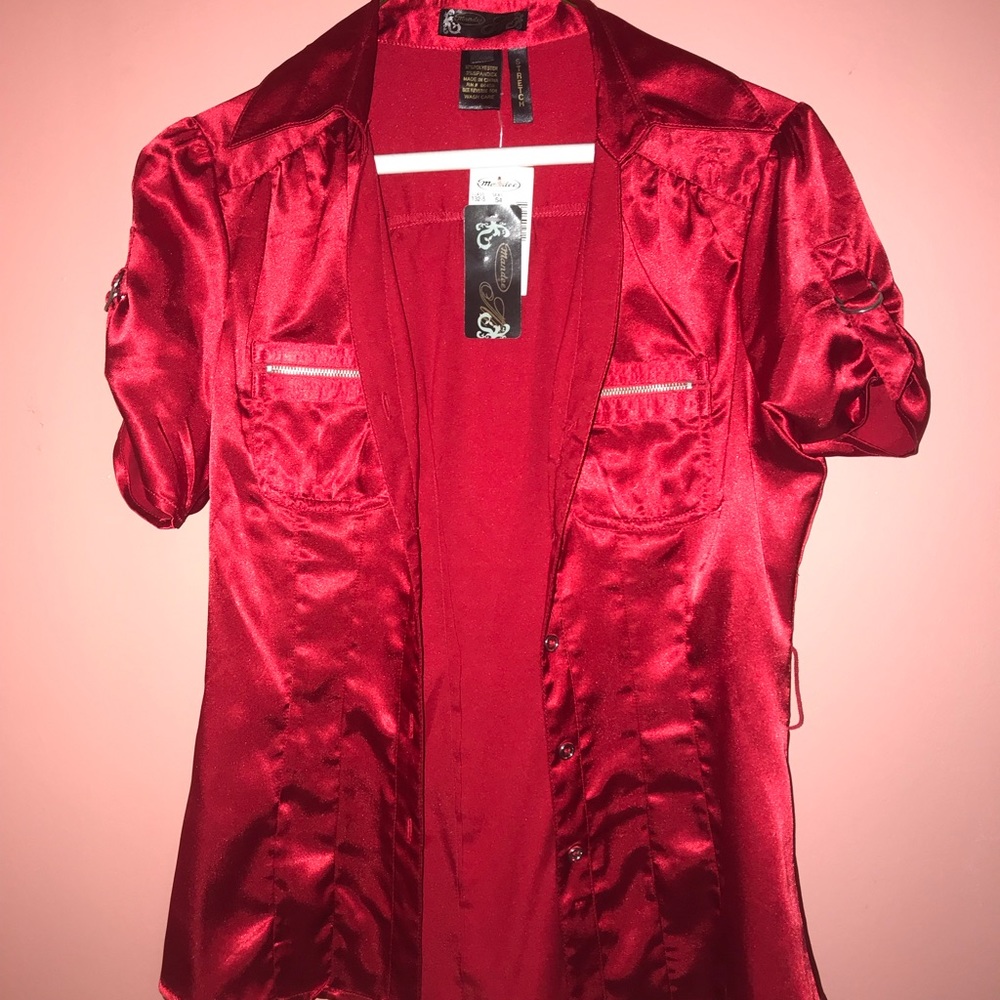 Red button up